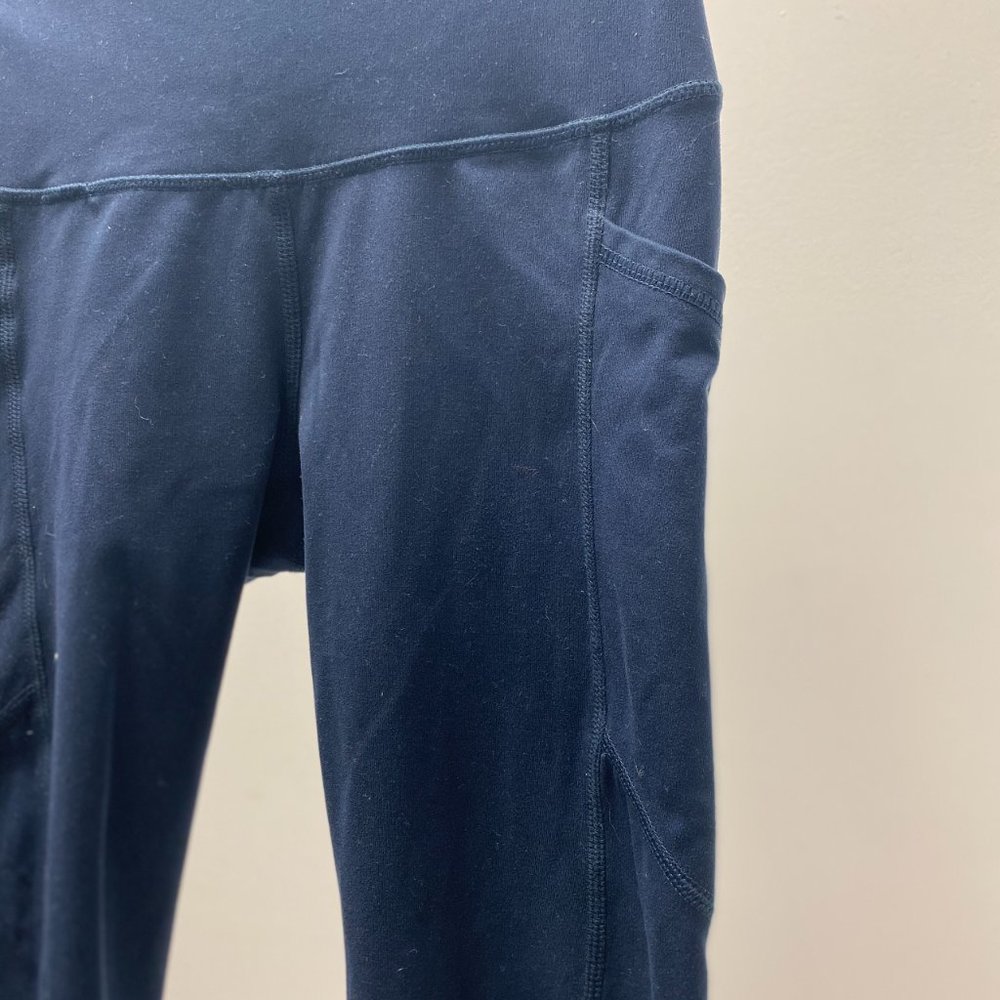 Dark Blue Juniors Long Leggings with Pockets